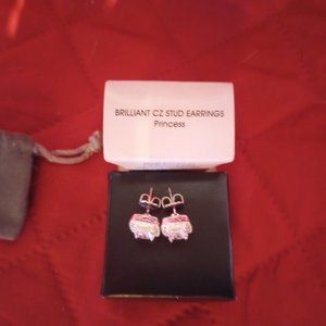 Princess cut earrings. New in box.